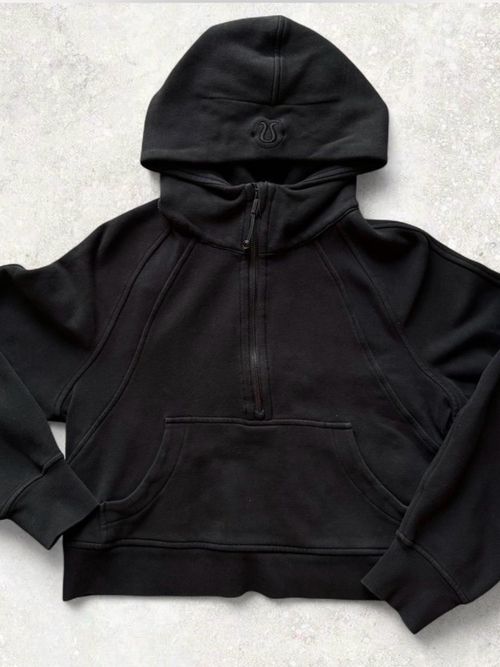 lululemon athletica Black Half-Zip Hooded Sweatshirt